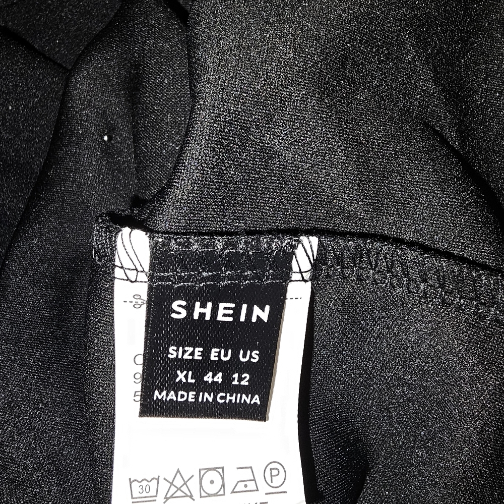 Shein Xl Black Polyester,Elastane Shift Dress Wit… - image 4